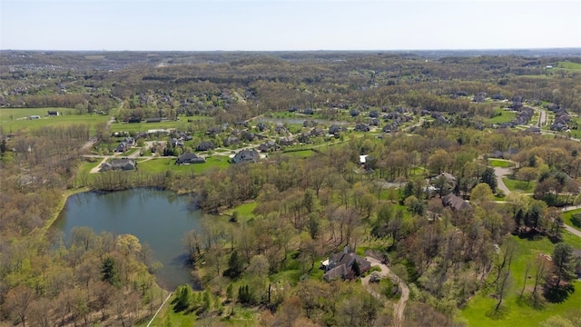 118 Lakeland Dr, Adams Twp, PA 16046 - birds eye view of property featuring a water view and a wooded view