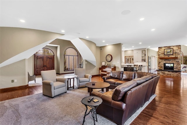 118 Lakeland Dr, Adams Twp, PA 16046 - living room with baseboards, recessed lighting, and hardwood / wood-style floors