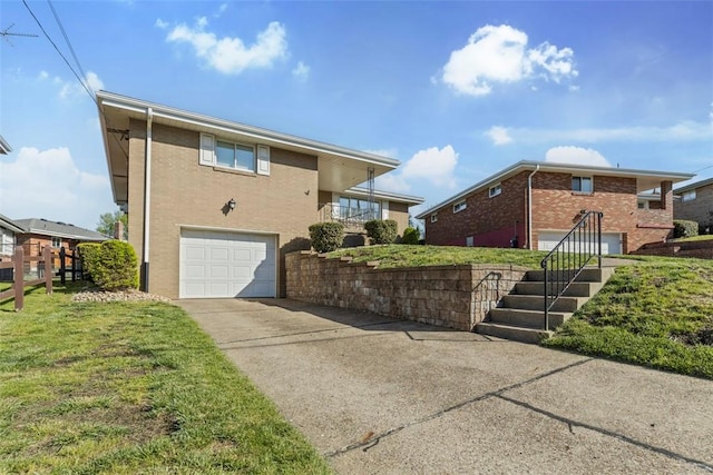 exterior space featuring concrete driveway and an attached garage