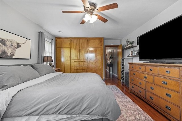 814 Clara St N, Versailles, PA 15137 - bedroom featuring dark wood-style flooring and ceiling fan