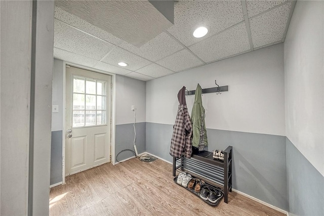 758 Beaver St, Rochester, PA 15074 - interior space featuring recessed lighting, baseboards, a paneled ceiling, and wood finished floors