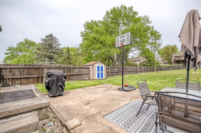758 Beaver St, Rochester, PA 15074 - view of patio / terrace with a fenced backyard, a storage unit, an outbuilding, and outdoor dining space