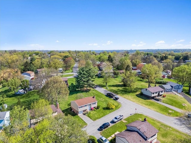 aerial view with a residential view
