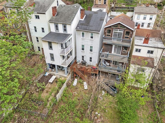 drone / aerial view with a residential view