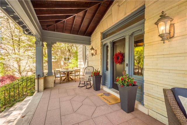 view of patio featuring outdoor dining space
