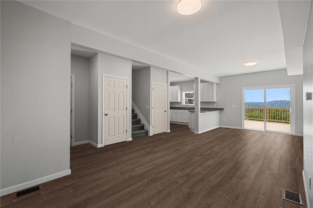 25 Scotia St, Ingram, PA 15205 - unfurnished living room with baseboards, dark wood finished floors, and visible vents