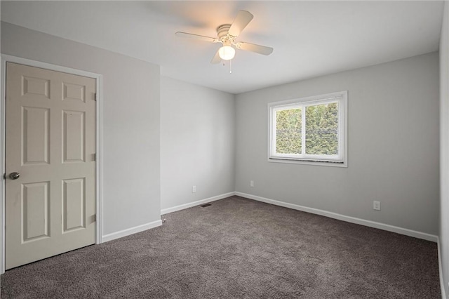 25 Scotia St, Ingram, PA 15205 - unfurnished room featuring dark colored carpet, a ceiling fan, and baseboards