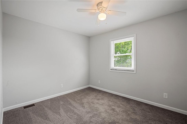 25 Scotia St, Ingram, PA 15205 - carpeted empty room with baseboards, visible vents, and ceiling fan