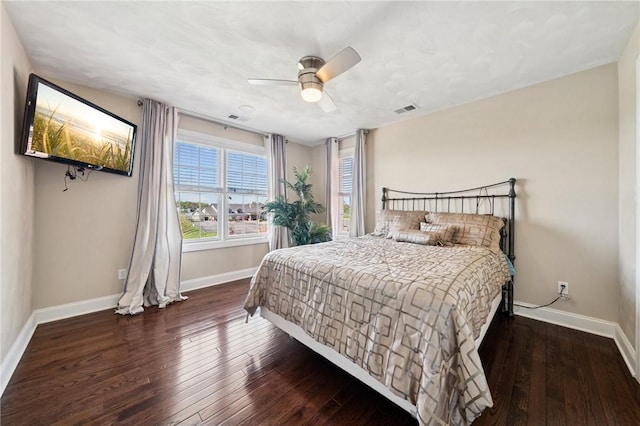 1043 Blackthorne Dr, Penn Twp Wml, PA 15644 - bedroom with baseboards, wood-type flooring, ceiling fan, and visible vents