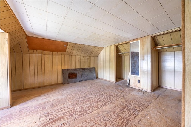 14 Cedar St, Masontown, PA 15461 - bonus room featuring wood walls and lofted ceiling