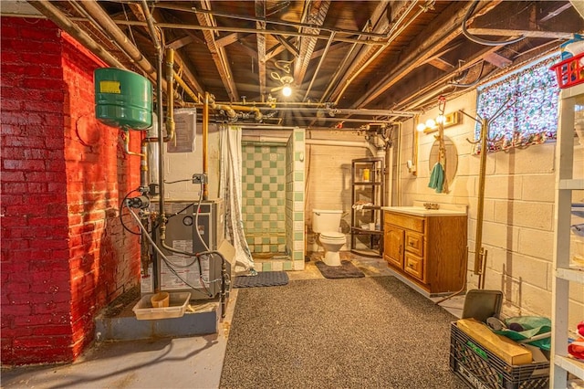 14 Cedar St, Masontown, PA 15461 - unfinished basement featuring a heating unit