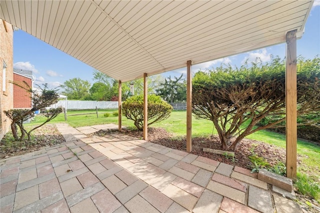view of patio with a fenced backyard