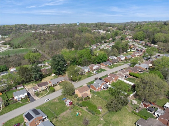 drone / aerial view with a residential view