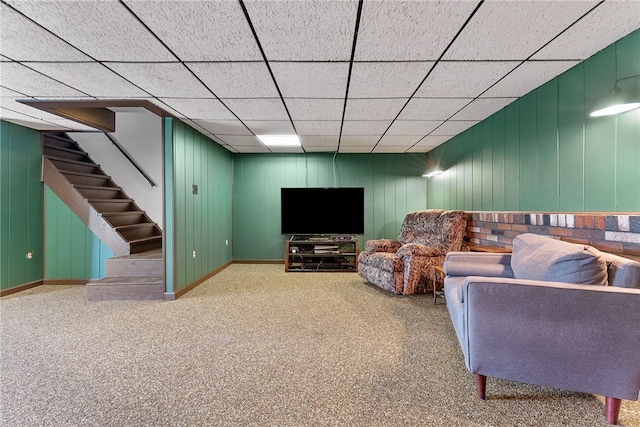 935 Broglie, South Park, PA 15236 - carpeted living area featuring baseboards and stairway
