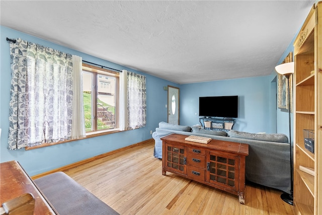935 Broglie, South Park, PA 15236 - living room featuring baseboards, a textured ceiling, and wood finished floors