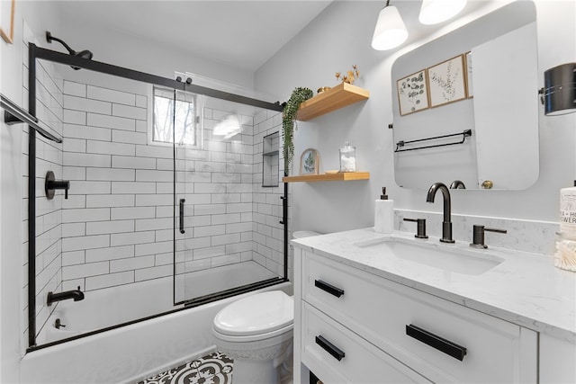 935 Broglie, South Park, PA 15236 - full bath with toilet, shower / bath combination with glass door, and vanity
