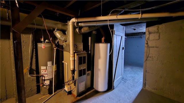 utilities featuring gas water heater
