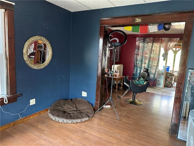 sitting room featuring wood finished floors