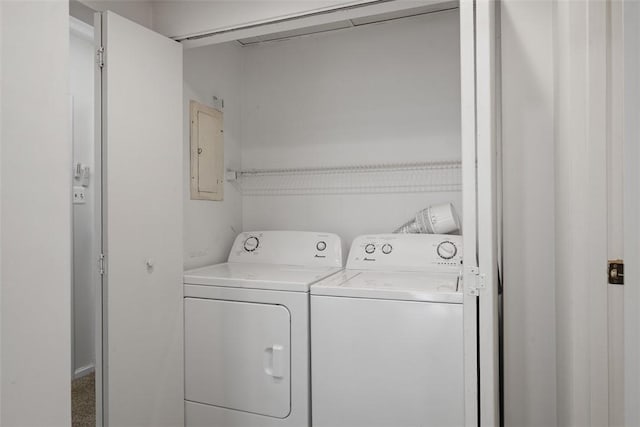 307 S Dithridge Unit 208, Oakland, PA 15213 - laundry area featuring electric panel and independent washer and dryer