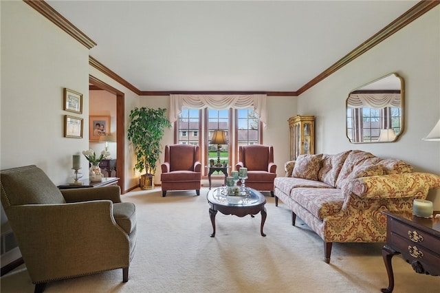 1058 Rimrock Rd, City Of Greensburg, PA 15601 - carpeted living area featuring ornamental molding