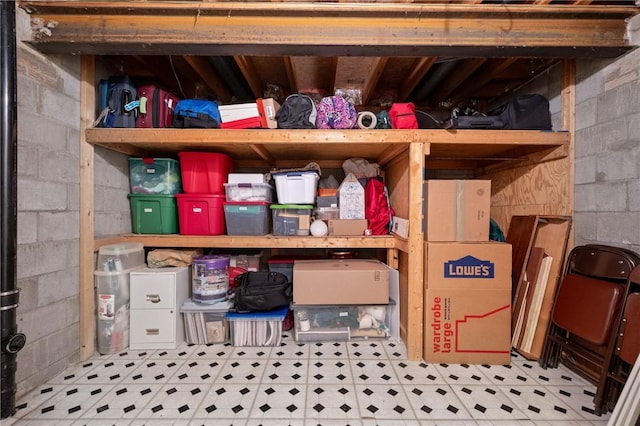 view of storage area
