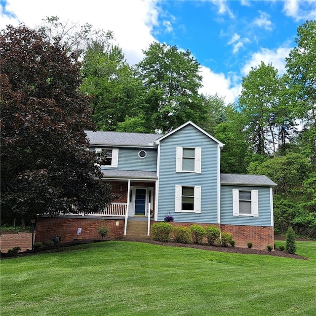 10183 Meinert Rd, Mccandless, PA 15090 - traditional-style home with a front yard, a porch, and brick siding