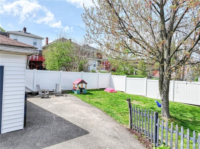 view of patio with a fenced backyard