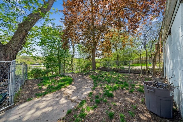 view of yard with fence and a gate
