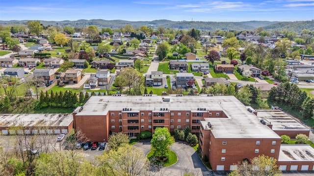 drone / aerial view with a mountain view