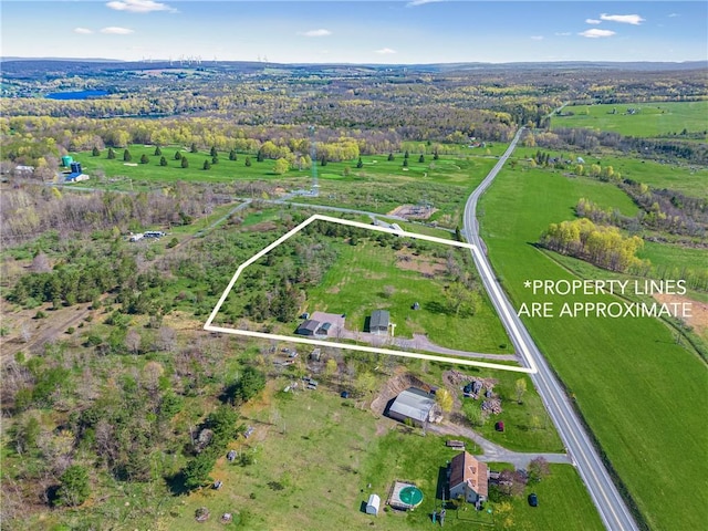 drone / aerial view featuring a rural view