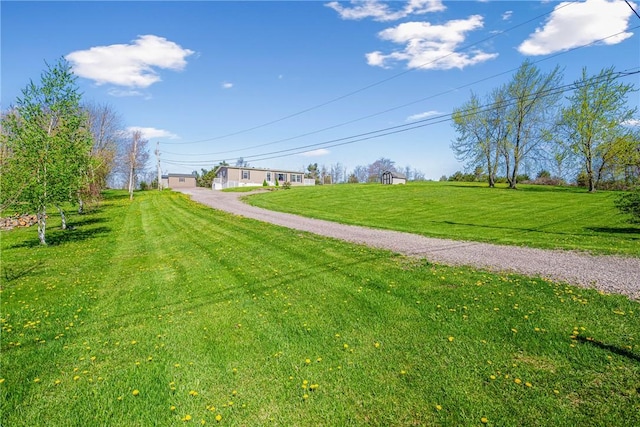 view of road featuring gravel driveway