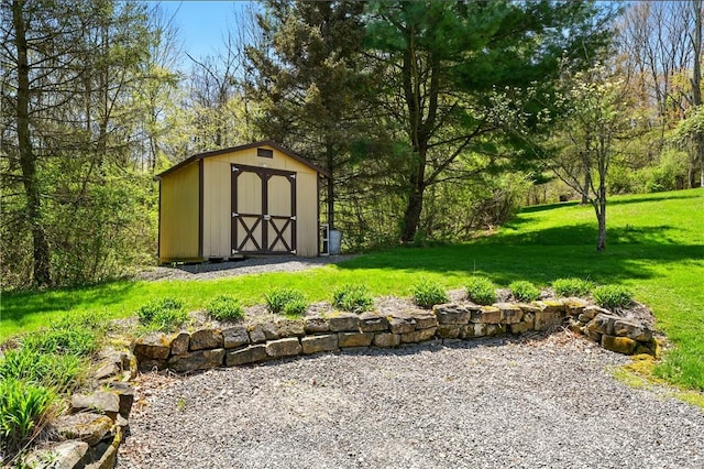 view of shed