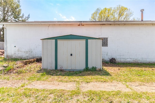 view of shed