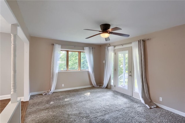 1060 Cherry Hill Rd, North Sewickley Twp, PA 16117 - carpeted spare room featuring ceiling fan and baseboards