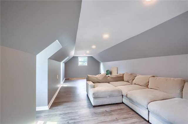 1060 Cherry Hill Rd, North Sewickley Twp, PA 16117 - living area featuring baseboards, lofted ceiling, and light wood-style floors