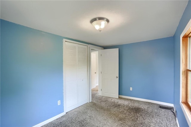 1060 Cherry Hill Rd, North Sewickley Twp, PA 16117 - unfurnished bedroom featuring baseboards, carpet flooring, visible vents, and a closet