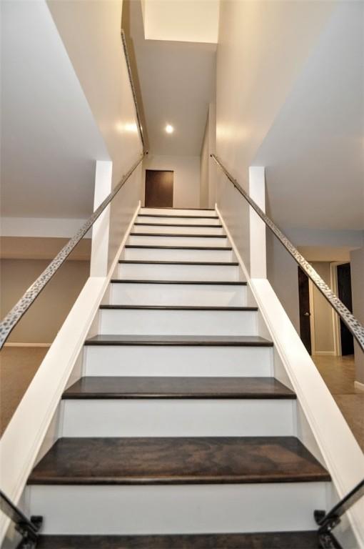 stairs with recessed lighting
