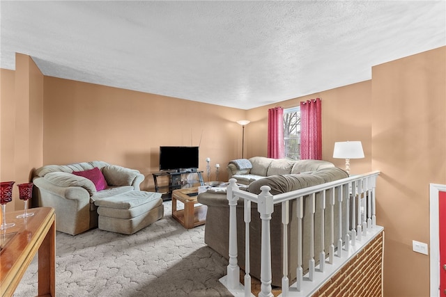 948 Broglie Dr, South Park, PA 15236 - living room with carpet floors and a textured ceiling
