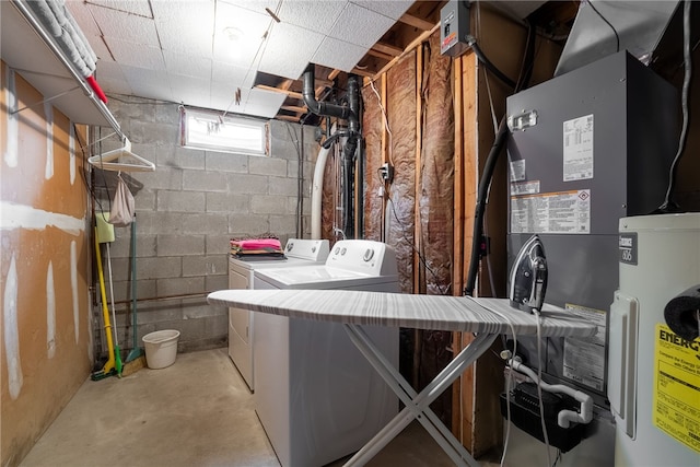948 Broglie Dr, South Park, PA 15236 - basement with washer and dryer and electric water heater