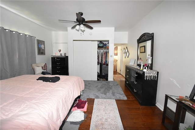 407-409 4th Ave, Ford City Boro, PA 16226 - bedroom with a closet, a ceiling fan, and dark wood-style floors