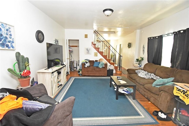 407-409 4th Ave, Ford City Boro, PA 16226 - living room featuring wood finished floors and stairway
