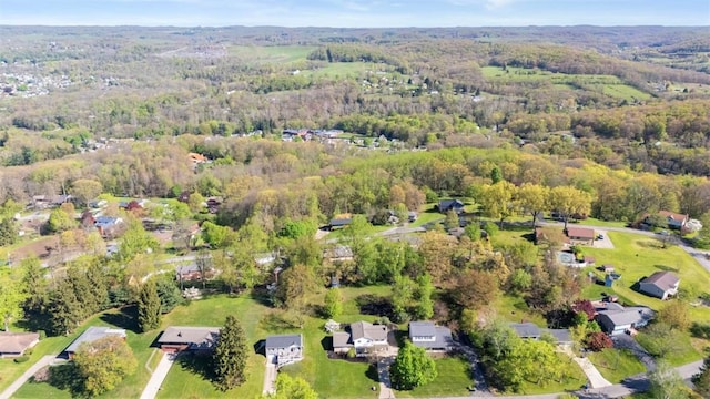638 Morningstar Dr, Franklin Twp, PA 16117 - birds eye view of property featuring a residential view and a wooded view