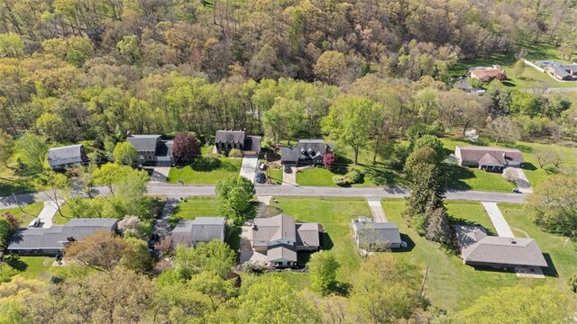 638 Morningstar Dr, Franklin Twp, PA 16117 - birds eye view of property featuring a residential view and a forest view