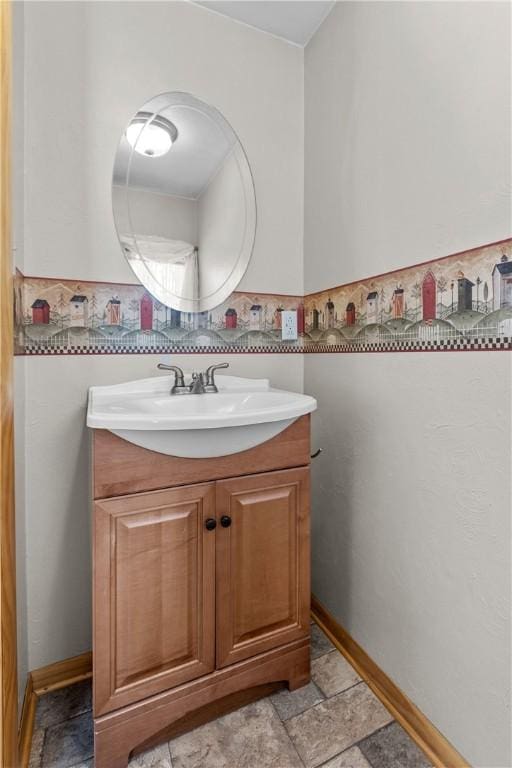2425 Park Ave, South Franklin, PA 15301 - bathroom featuring vanity and stone tile floors