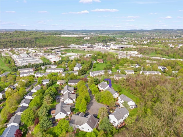 drone / aerial view with a residential view