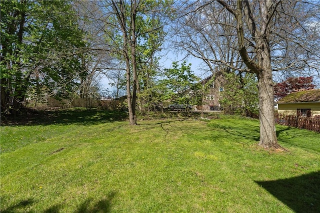 view of yard featuring fence