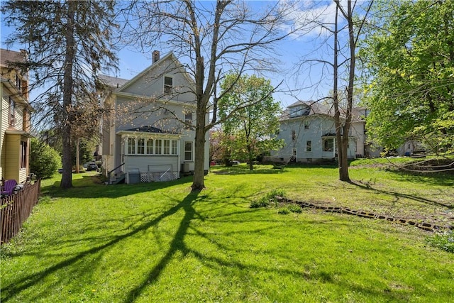 view of yard featuring fence