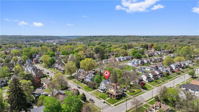 bird's eye view with a residential view