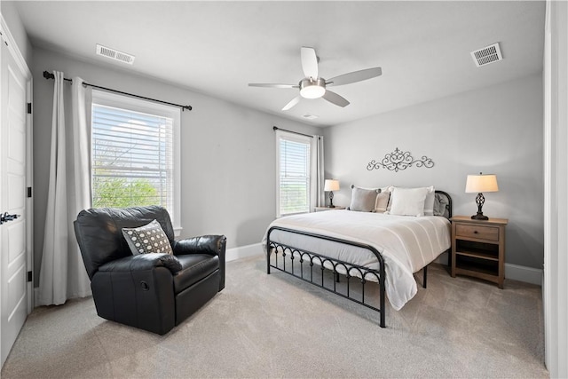 131 Woodford Dr, Adams Twp, PA 16033 - carpeted bedroom with baseboards, a ceiling fan, and visible vents