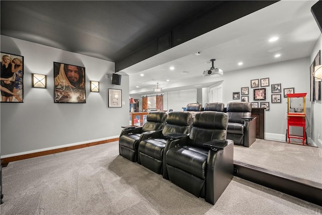 131 Woodford Dr, Adams Twp, PA 16033 - carpeted home theater with recessed lighting and baseboards